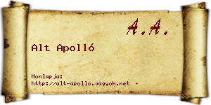 Alt Apolló névjegykártya